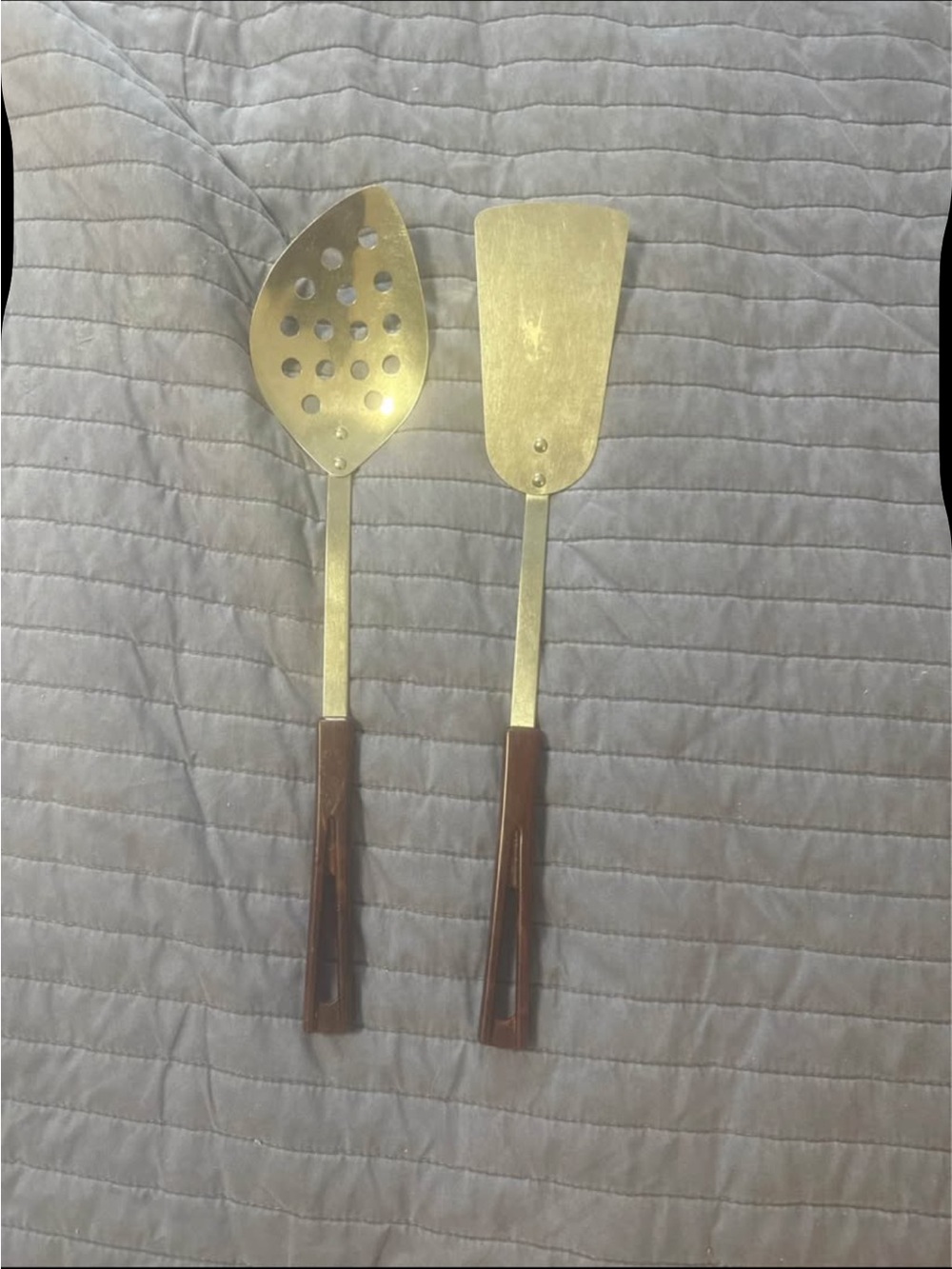 Brass Turners with Brown Handles - Set of 2
